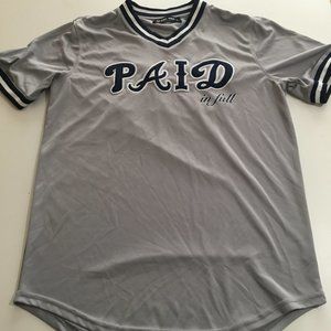 Rebel Minds Mens Large Gray Paid in Full Jersey